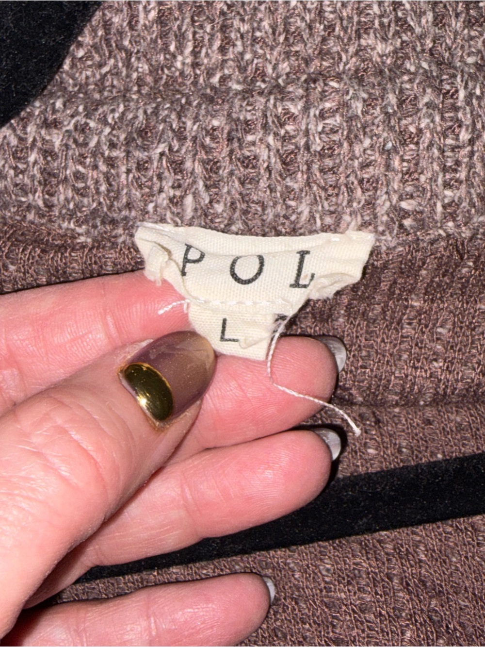 POL Two-Tone Brown and Pink Mixed-Media Shirt Jacket - Picture 2 of 3